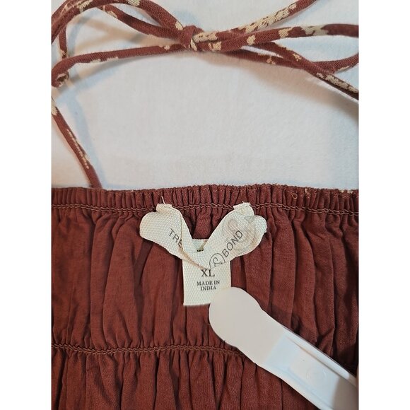 Treasure & Bond Brown Mahogany Little Paris cotton halter maxi dress size XL New - Picture 6 of 16